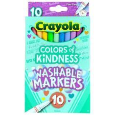 Crayola Colors of Kindness Washable Markers Fine Line 10 Colors