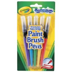 Crayola Washable No Drip Paint Brush Pens - 5 Colors
